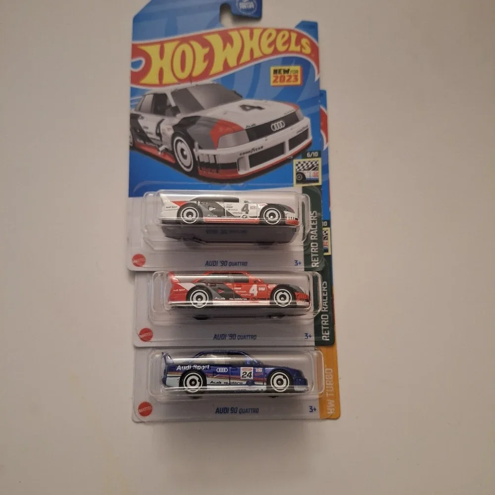 Hot Wheels Audi 90 Quattro #144 HW Turbo 4/5 Lot of‎ 3 Colors Red White & Blue